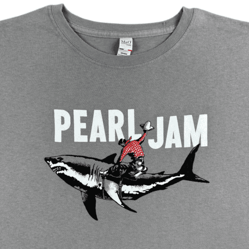 Pearl Jam Shirt Gray Shark Cowboy Rodeo Adult LARGE