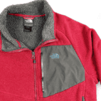 North Face Jacket Chimborazo Red Gray Sherpa Lined Adult LARGE