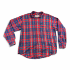 Vintage London Fog Shirt 90s Red Plaid Flannel Outdoors Unlimited Adult LARGE