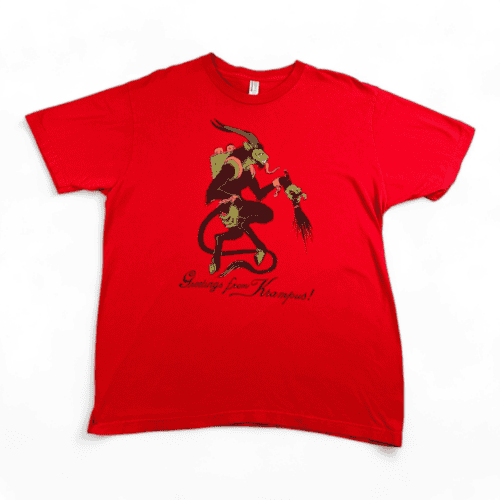 Krampus Shirt Christmas Holiday Greetings Red Adult EXTRA LARGE
