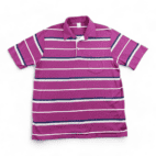 Vintage Penguin Polo Shirt Original Grand Slam Munsingwear Purple Striped 80s Adult LARGE