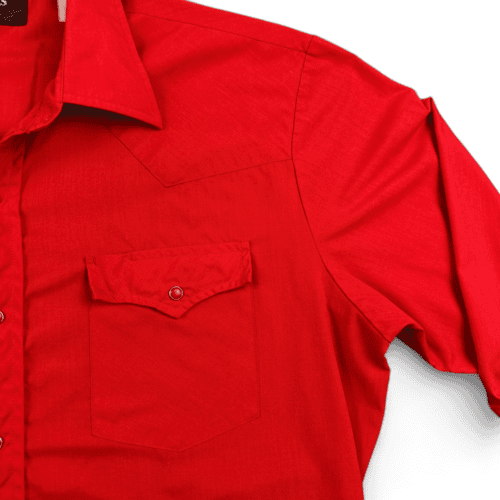 Vintage Roebucks Western Shirt 80s Pearl Snap Red Adult LARGE
