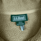 LL Bean Sweater Beige Fleece Pullover Sweatshirt Button Snaps Adult EXTRA LARGE