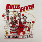 Vintage Chicago Bulls Shirt 80s White Michael Jordan Caricatures Adult LARGE