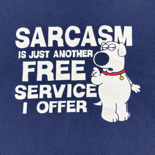 Family Guy Shirt Blue Y2K Brian Dog Sarcasm Adult LARGE