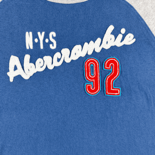 Abercrombie & Fitch Shirt Blue Gray Baseball Jersey Adult EXTRA LARGE