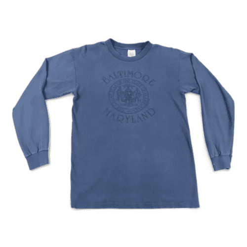 Vintage Baltimore Shirt 80s Blue Maryland Long Sleeve Adult MEDIUM