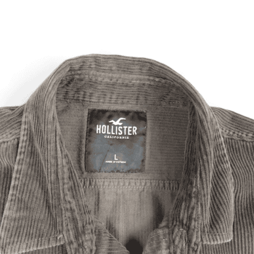 Hollister Shirt Jacket Charcoal Gray Corduroy Shacket Adult MEDIUM