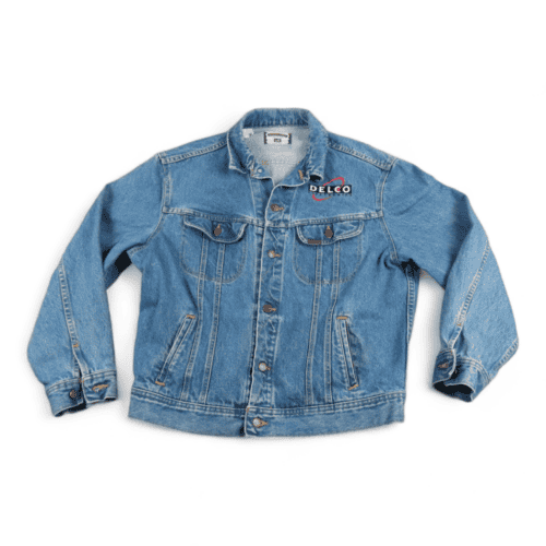 Vintage Lee Jean Jacket 90s Denim Blue Medium Wash Adult LARGE