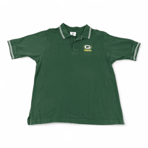 Vintage Green Bay Packers Polo Shirt Y2K Green Adult MEDIUM