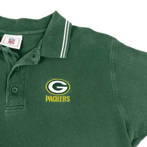 Vintage Green Bay Packers Polo Shirt Y2K Green Adult MEDIUM