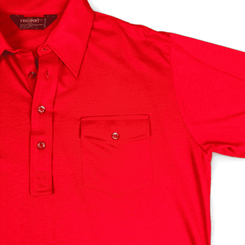 Vintage Kingsport Polo Shirt 80s Red Raglan Adult MEDIUM