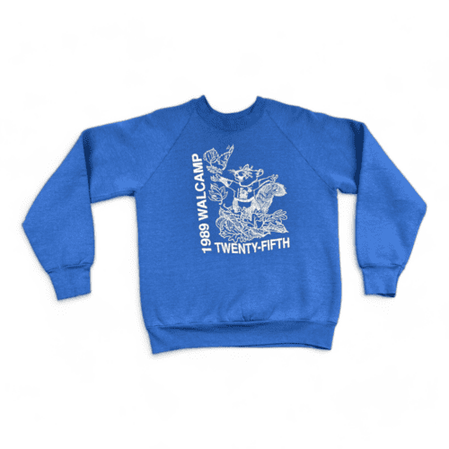 Vintage Squirrel Sweater Blue 80s Sweatshirt Pullover Raglan Adult SMALL
