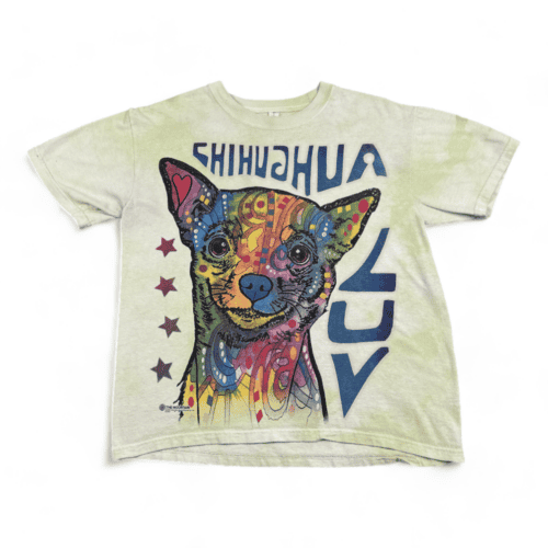 Chihuahua Luv Dog Shirt Green Tie Dye Dean Russo Art Adult SMALL