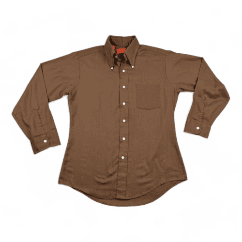 Vintage Sears Dress Shirt 70s Brown Kings Road Mens Store Adult MEDIUM