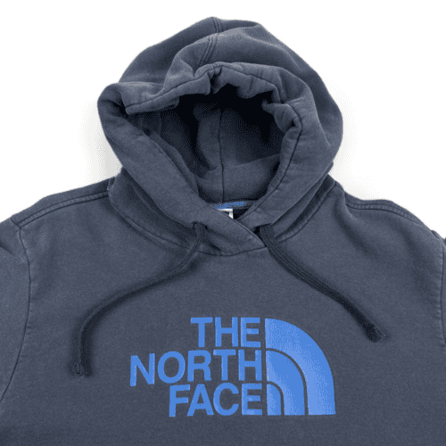 North Face Sweater Blue Spell Out Hoodie Pullover Adult MEDIUM