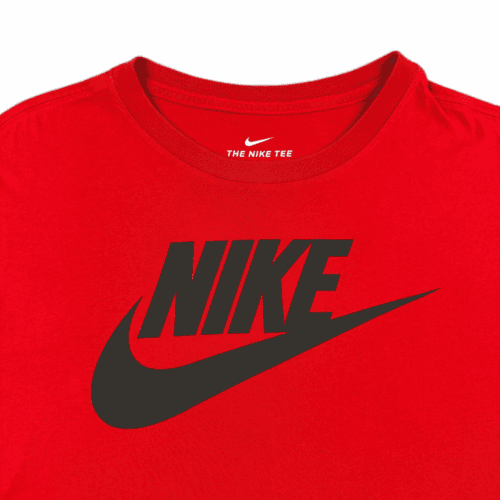 Nike Shirt Spell Out Swoosh Logo Red Long Sleeve Adult MEDIUM