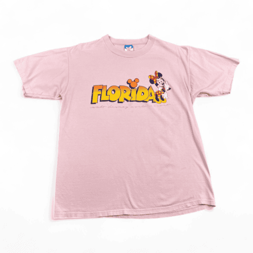 Vintage Minnie Mouse Shirt Pink 80s Disney World Florida Adult MEDIUM