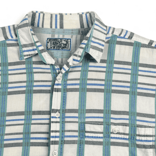 Vintage Zac Morris Shirt Rad Plaid 3/4 Sleeve Adult MEDIUM