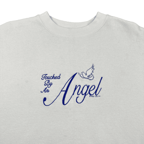 Vintage Touched By An Angel Sweater White 90s Crewneck Sweatshirt Adult LARGE