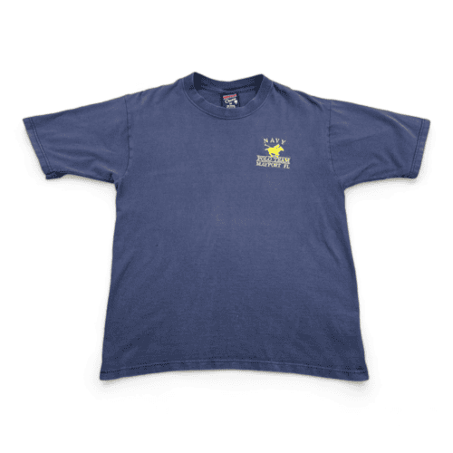 Vintage US Navy Polo Team Shirt 90s Navy Blue Adult MEDIUM