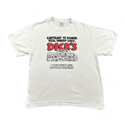 Vintage Dicks Last Resort Shirt 90s White Myrtle Beach Adult LARGE