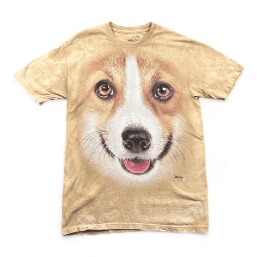 Corgi Dog Shirt Tie Dye The Mountain Tan Brown Adult MEDIUM