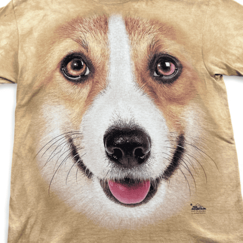 Corgi Dog Shirt Tie Dye The Mountain Tan Brown Adult MEDIUM