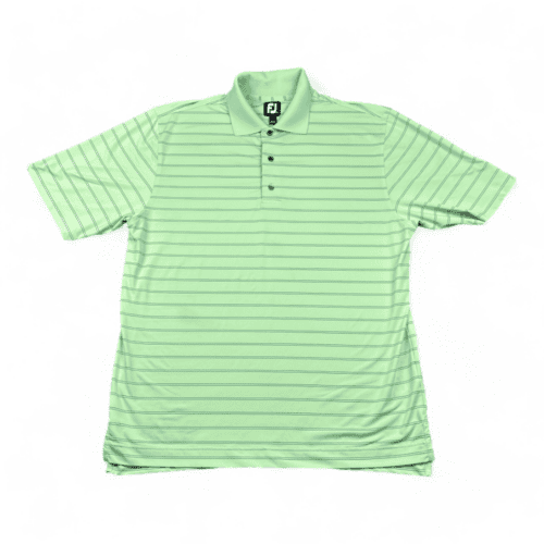 Footjoy Polo Shirt Golf Casual Garden City Country Club Stripes Green Adult LARGE