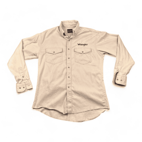 Vintage Wrangler Western Shirt Brown 80s Workwear Adult MEDIUM